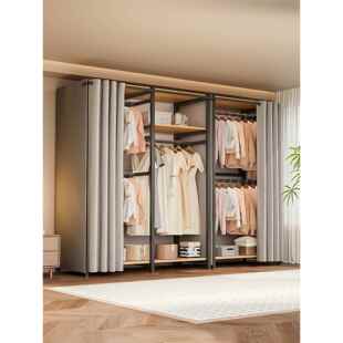 不占地方的衣柜小户型省空间衣帽架卧室落地挂衣架一体步入式衣帽