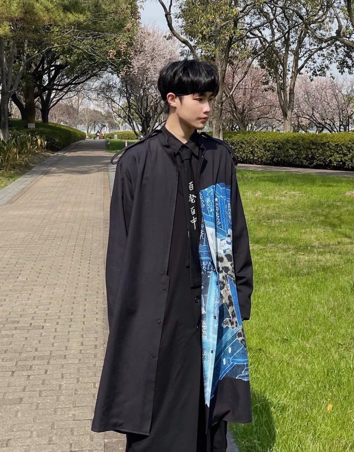 Yohji Yamamoto 19ss Ukiyo-e Print Coat — back
