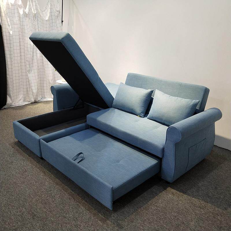 布艺转角沙发床组合可折叠可拆洗贵妃带储物小户型客厅多功能两用