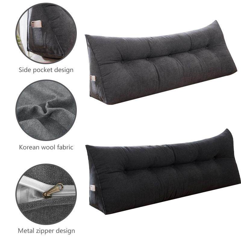 韩国绒床头三角靠垫可拆洗双人沙发大靠背榻榻米床软包床上靠枕