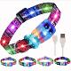 升级款 可充电防水可调节夜光宠物项圈夜晚安全 炫彩发光LED狗项圈