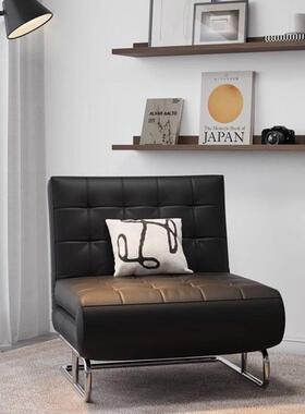 单人折休闲椅坐风卧叠两古用沙发床黑色沙发椅阳台躺椅复奶LLG油