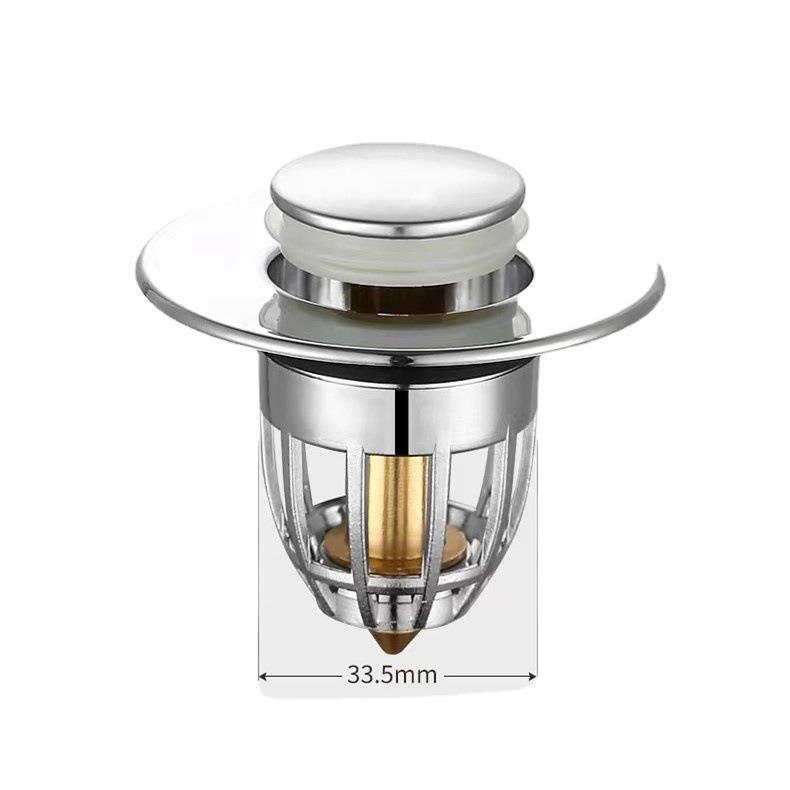 弹跳下水器弹跳芯洗手盆面盆漏水塞子脸盆下水器按压过滤提篮配件