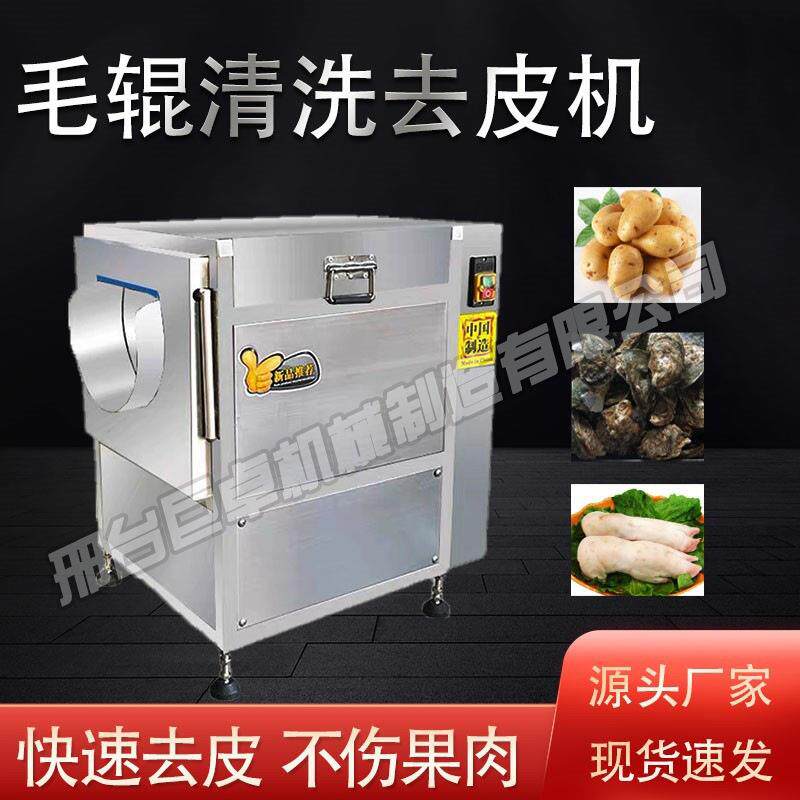 小型商用土豆清洗去皮机红薯多功能清洗机软硬毛一体机毛辊去皮机