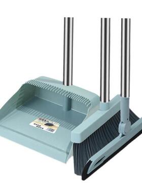 Broom and dustpan set with soft brush broom and dustpan set