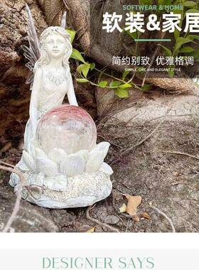 现货花仙子太阳能灯花园摆件 树脂工艺品现货供应电商热销产品