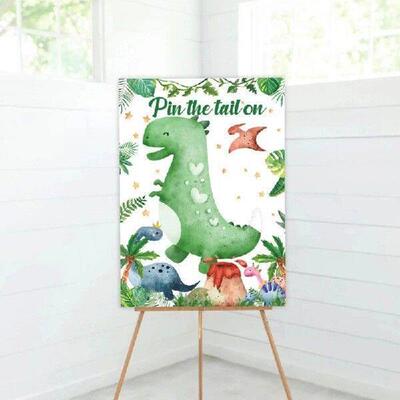 Pin the Tail on the Dinosaur Game ter with 36pcs