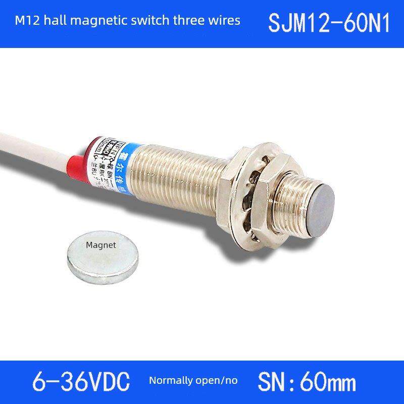 远距离霍尔传感器Sjm12-60N1磁性开关24V磁控接近传感器开关，带