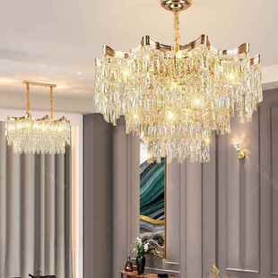 法式 轻奢水晶吊灯客厅灯现代简约餐厅灯卧室灯高端大气别墅主灯具