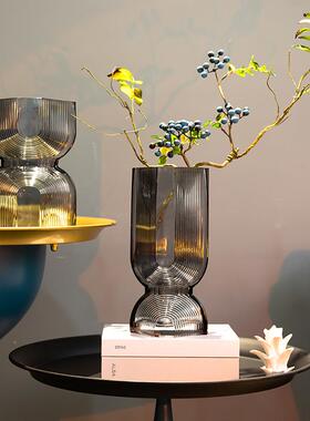 新款现代简约创意欧式玻璃花瓶客厅玄关餐厅插花花器组合装饰品