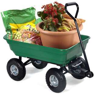 Dump cart 塑料斗垃圾倾倒拖车 出口园林可翻斗工具车
