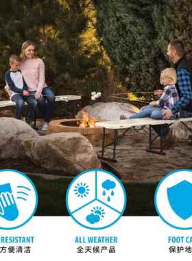 W7来条福太折UTK凳多人凳球场凳便携凳室外长凳子折叠聚会折对叠