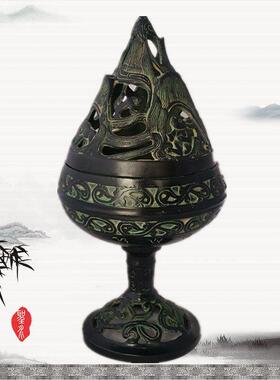 古玩铜器 彷古青铜器摆件 东汉博山炉薰炉 环香炉 寿桃香薰