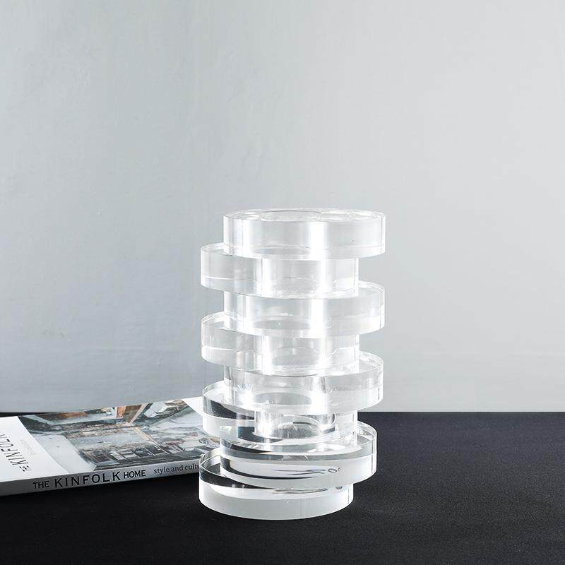 现代轻奢水晶花瓶摆件家居客厅茶几餐桌插花样板房间软装饰品摆设