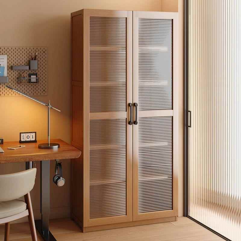 家用书柜落地防尘摆件置物架书房书架客厅简易多层带门储物收纳柜