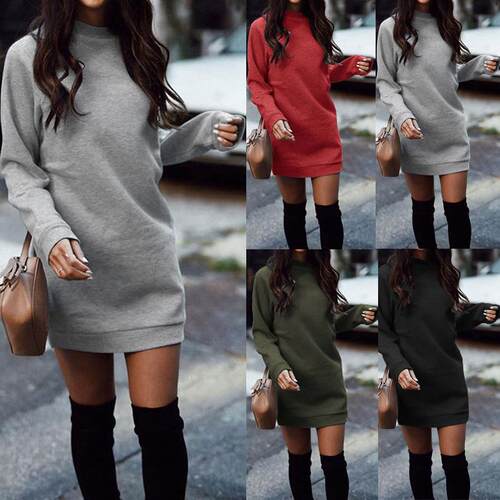 Long sleeved women's dress 长袖女连衣裙