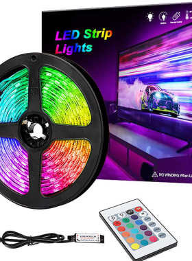 USB灯带RGB红外遥控灯带24键5V 2835USB遥控灯带5050七彩氛围灯带