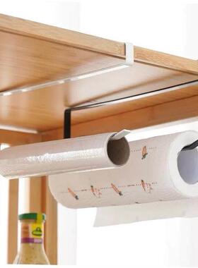 Non-perforated kitchen paper towel rack under cabinet hanger