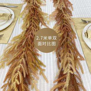 圣诞藤条诺福克松新年圣诞节布置秋色圣诞水草人造圣诞E18