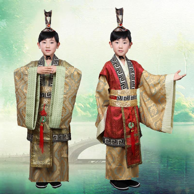 儿童古装男童大臣演出服官服古代楚王汉服秦汉三国战国袍臣子服装图片
