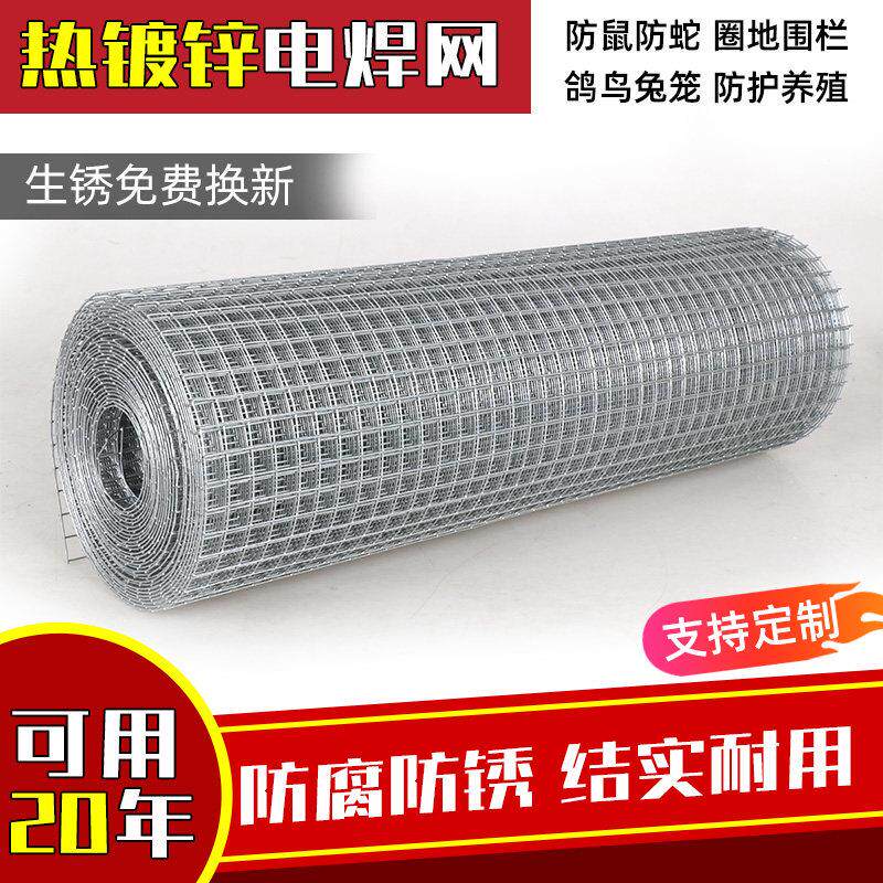 热浸镀锌铁丝网养鸡围栏网小孔防鼠防锈钢丝网阳台防护网养殖护栏