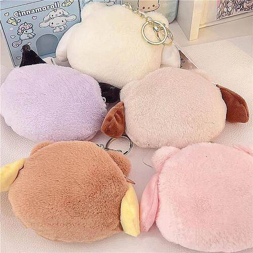 Sanrio Kuromi Plush Keychain Wallet Melody Cinnamoroll Plush
