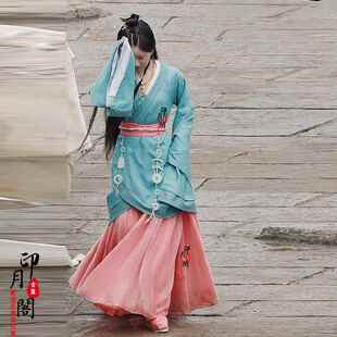 正品春秋国秦朝影视赵露少商同女士程曲裾汉服妃子服仙款女服古战