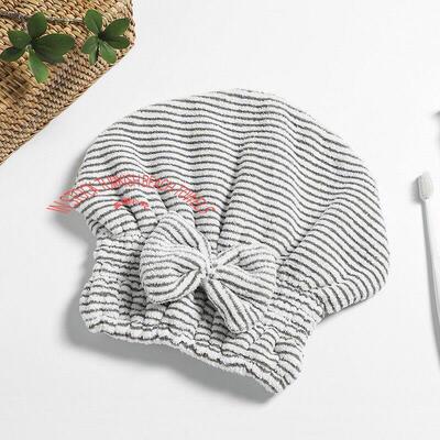 2 Pcs Hair Drying Towels Microfiber Towel Wrap松紧带干发帽