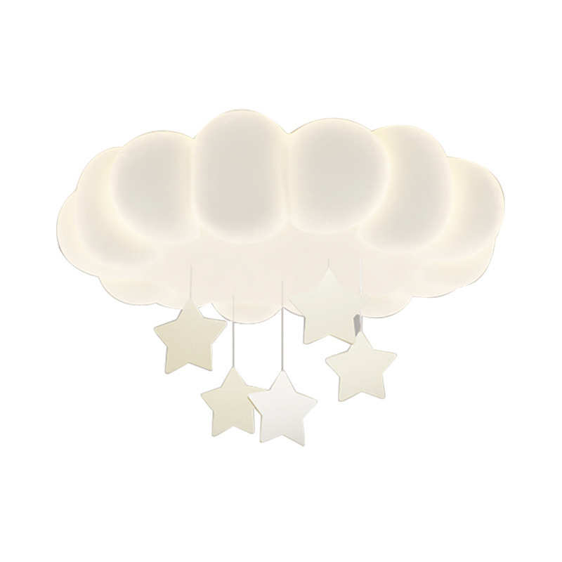 主奶油灯简约浪漫温馨卧室房间云朵卧泡泡吸顶灯风灯星星儿童现代