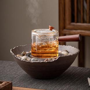 煮茶茶器炉侧加厚煮茶玻璃壶家用滤泡围炉茶壶耐电热过把陶耐高温