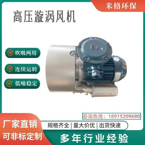 15KW实验室用隔爆鼓风机环形防爆防腐高压风泵设备配套防爆风机