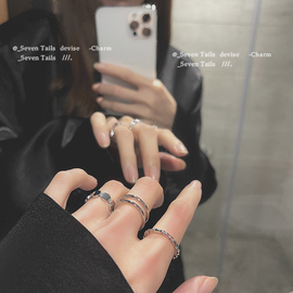三件套冷淡风时尚戒指女2022年开口小众，设计个性日系网红指环