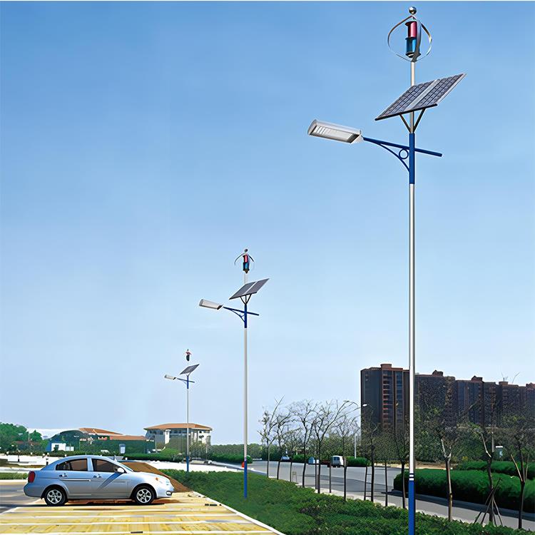 厂家 太阳能风光互补路灯LED新农村5-8米风力互补发电系统
