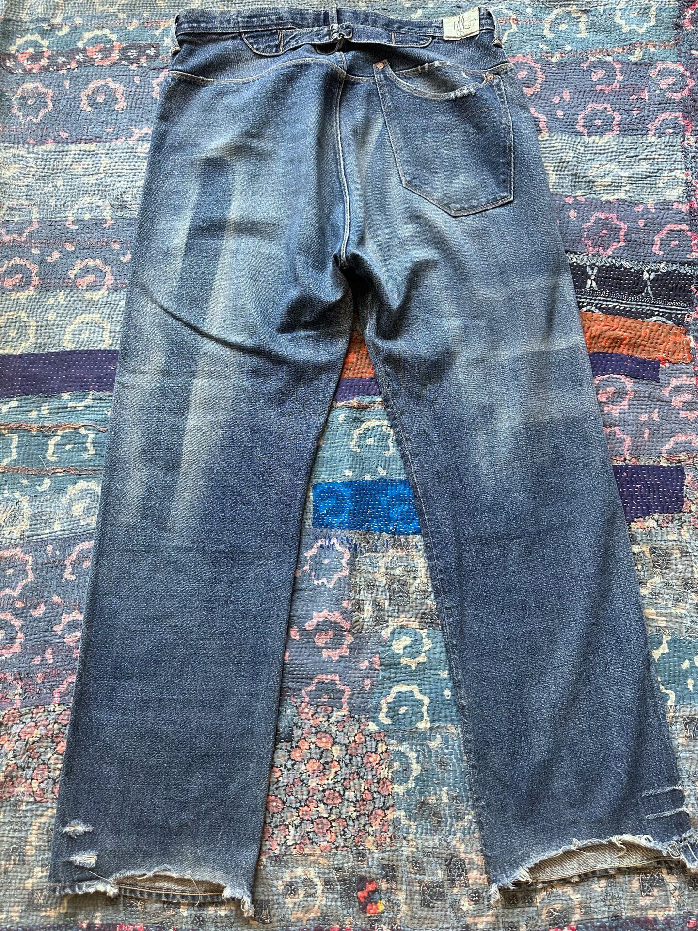 RRL Distressed Vintage Blue Jeans — front