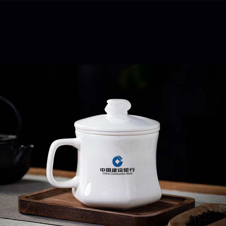 玉兔陶瓷杯三件套茶水分离泡茶杯家用办公室个人专用大容量400ml