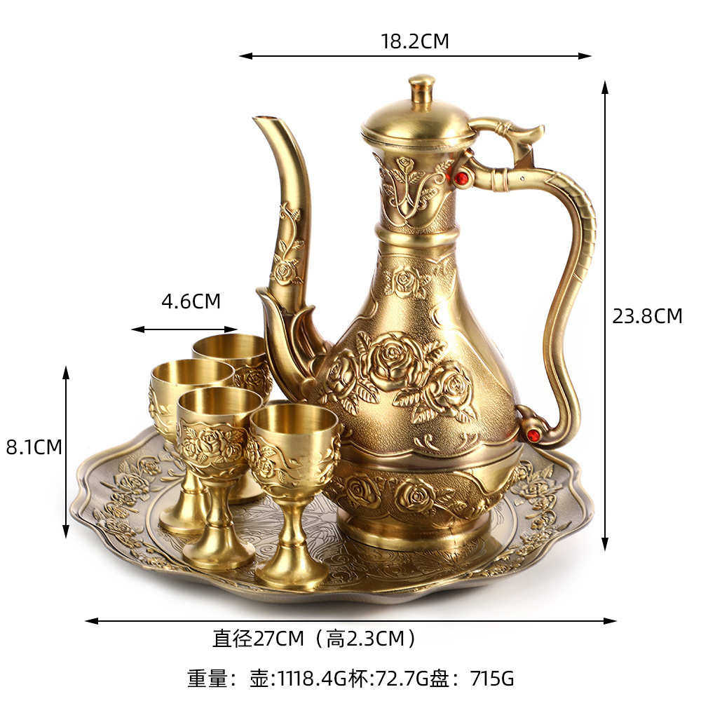 玫瑰酒具套装青铜家用创意仿古代酒壶欧式复古一口杯工艺品摆件,餐饮具,酒具套件,淘宝优惠券,粉丝福利购,淘宝优惠卷