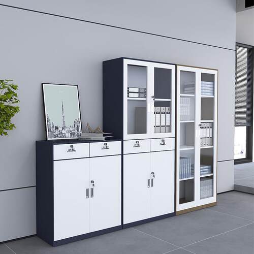 办公文件柜加室办凭公柜带锁厚铁皮柜钢ZDWE824制资料柜档案柜证