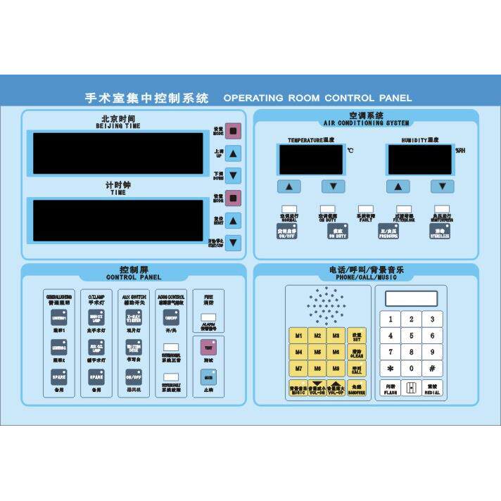 五联手术室控制面板/北京时间手术计时空调系统控制屏电话