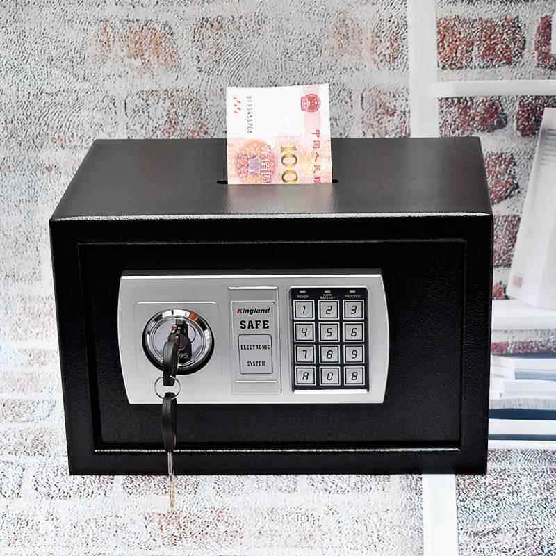 全钢防盗保险箱收银商用投币式保险柜隐形家用小型密码存钱罐夹万