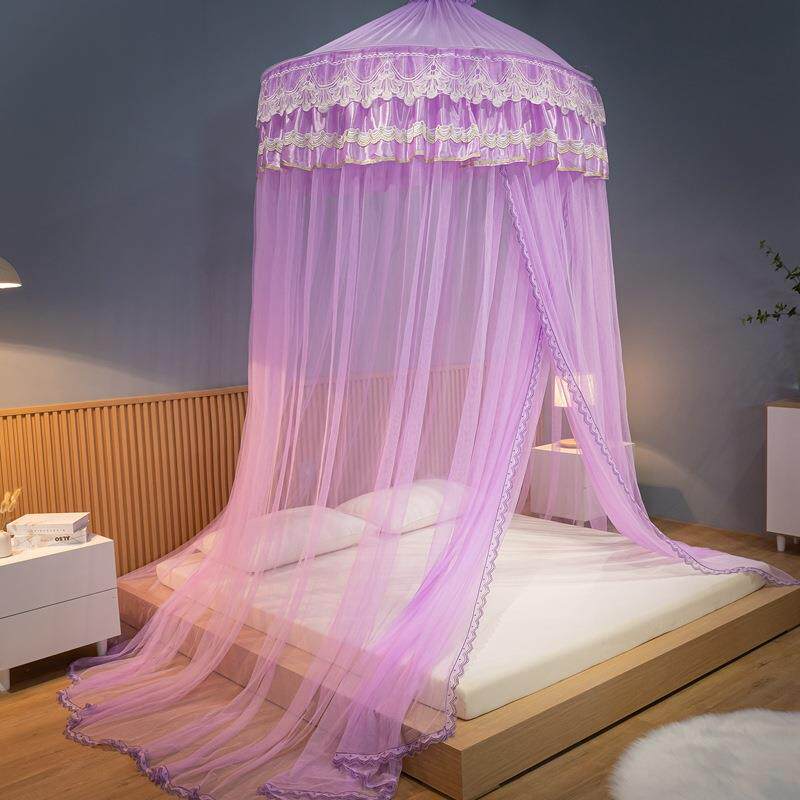 CB#新款吊顶刺绣花边蚊帐大纬度圆顶蚊帐1.35米直径