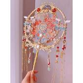 团扇新娘结婚diy材料包成品感手工秀禾重工双面出嫁中式 喜扇