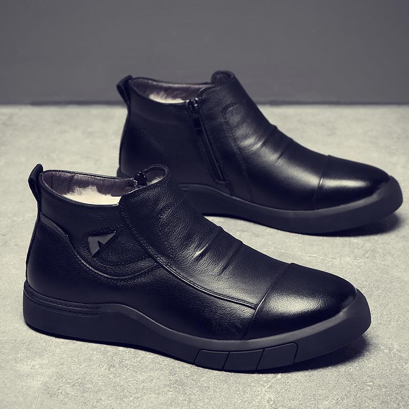 正品雪地高靴男冬季帮男鞋羊毛皮大码防滑防鞋水加加厚保暖东绒北