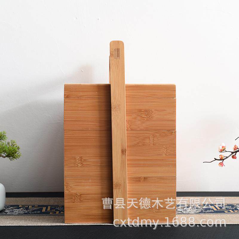 木制手提式餐盒竹木提盒点心收纳木盒创意手提篮收纳箱收纳篮