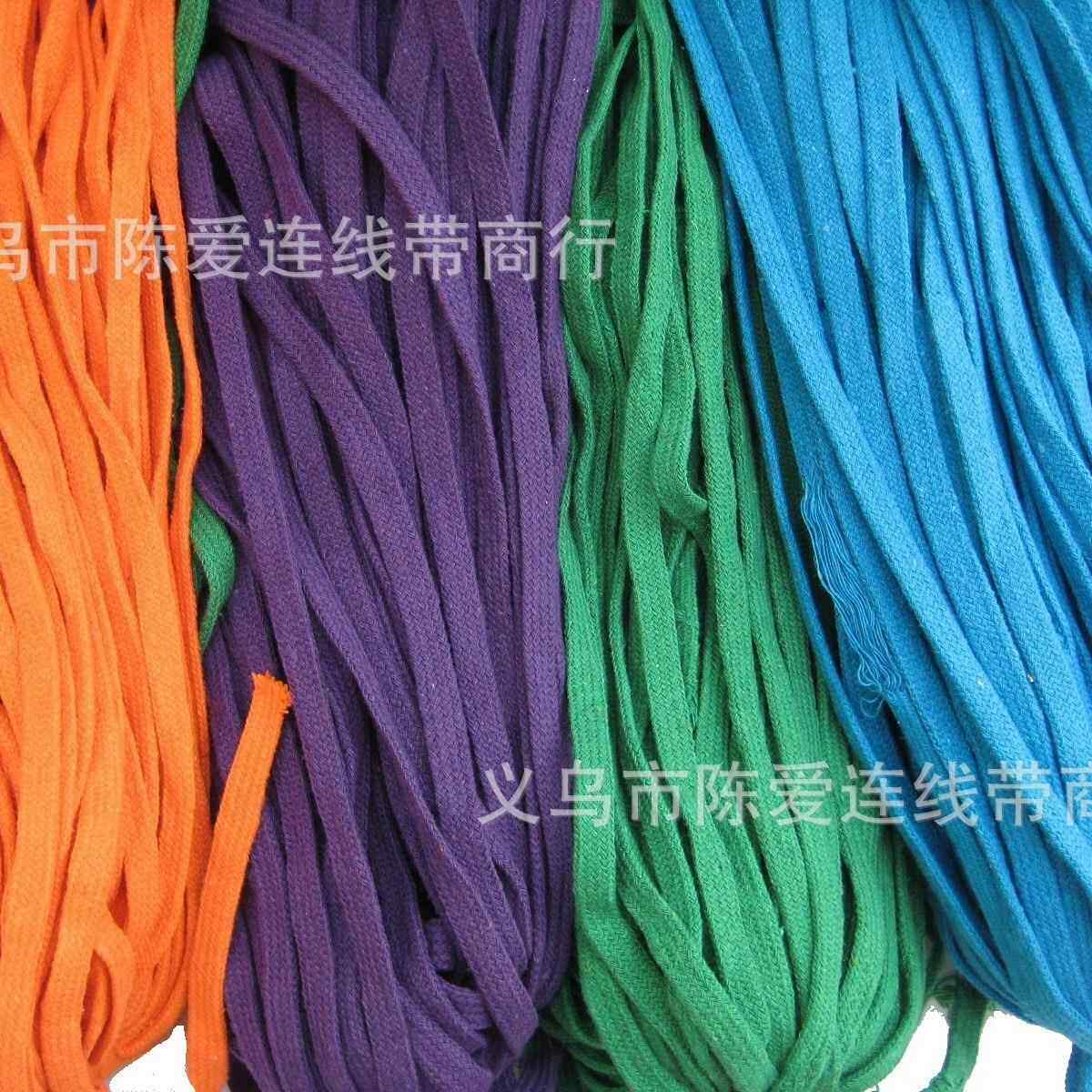 10mm空心各种彩色双层 扁棉绳 棉裤腰绳卫衣帽绳服装辅料棉绳织带