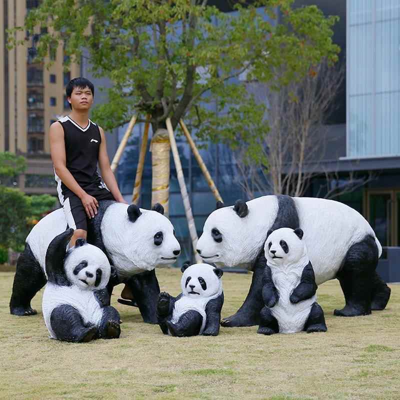 园玻璃钢仿真JDX大猫雕塑摆件落地花园庭院景区户外熊林景观物装