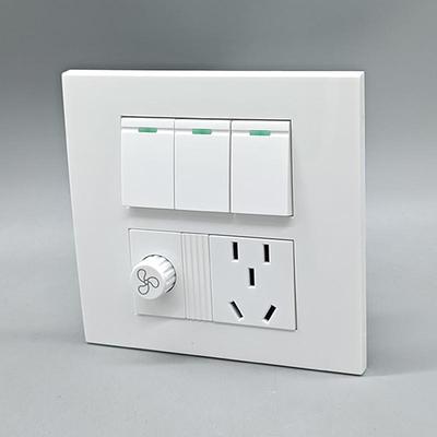 120型开关带五孔带调速插座吊扇灯风扇灯调速3开双控二三插面板