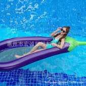 厂家生产热销 270CM充气茄子水上浮排茄子浮床水果游泳圈充气水床