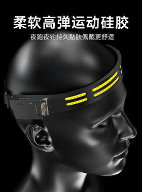 LEM硅胶头带灯超亮超长续航户外头灯夜跑夜钓专用