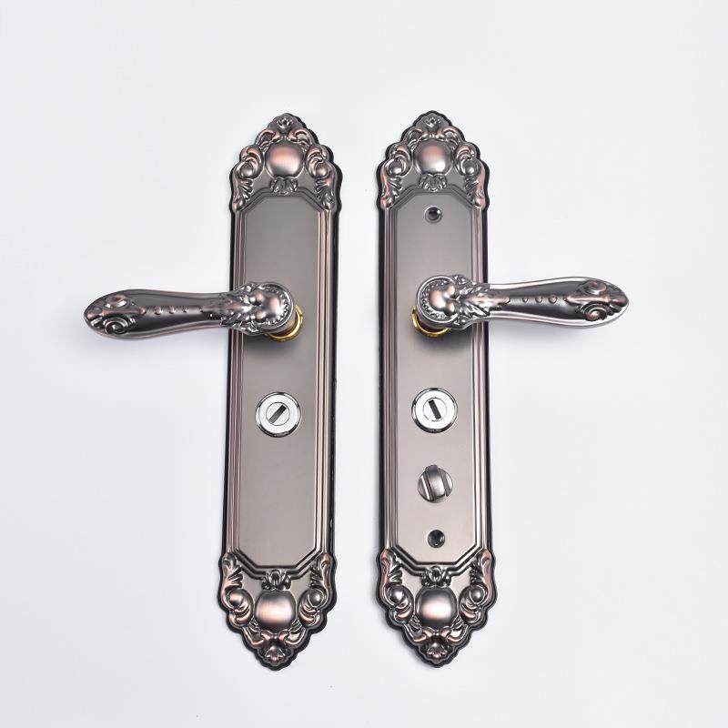 现货欧不锈钢防盗门拉手别墅双开门锁古拉式/手门红铜复古大锁