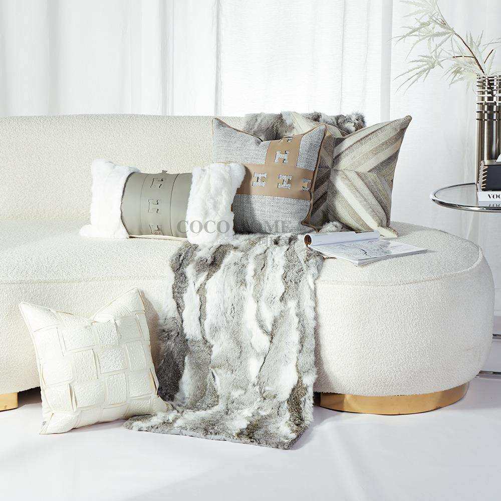 奶油风抱枕套美式高级家用飘窗客厅沙发靠枕腰枕靠背床头靠垫床旗